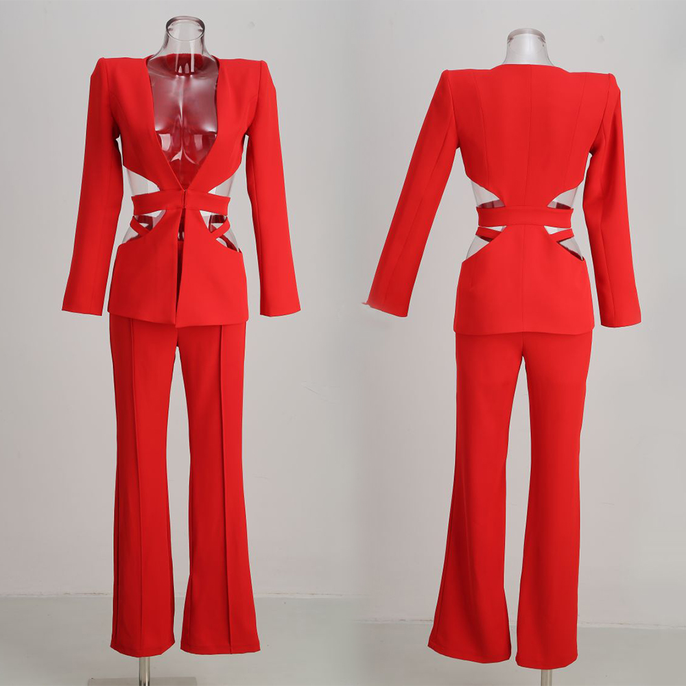 Shoulder Pad Set In - Sexy Fashionable Women Cut Out Blazer