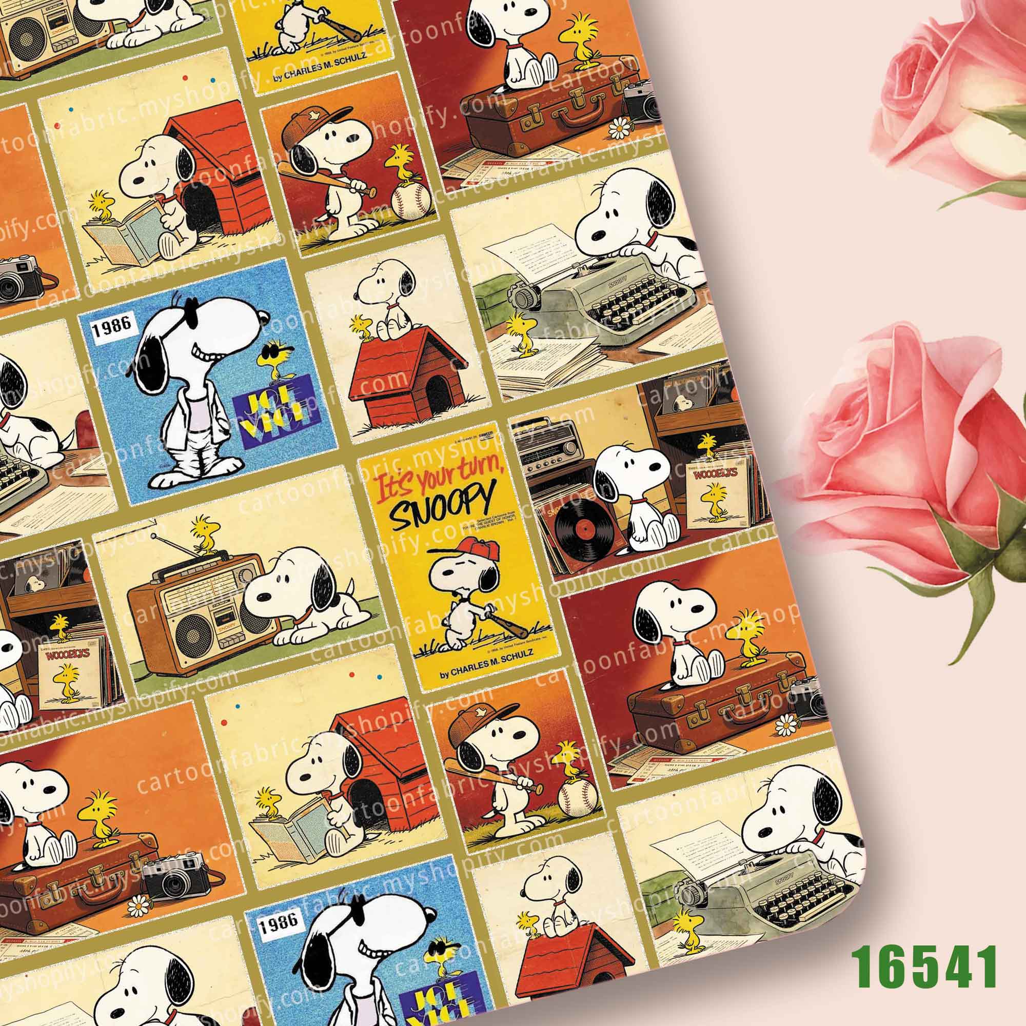 Sewing In Textile - TAKARA TOMY Snoopy Fabric140x50CM Cartoon Printed