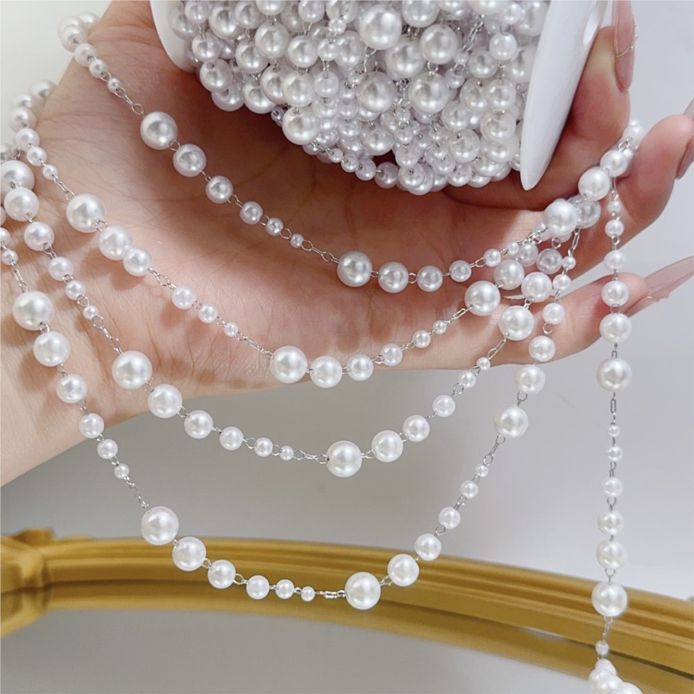 1meter 3-8mm Faux Pearl Beadin - Sewing Production recension och pris