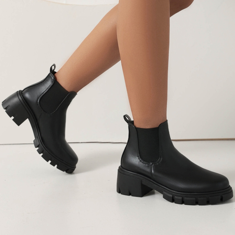 Black Women's Ankle Boots Autu - Sewing Fleece recension och pris
