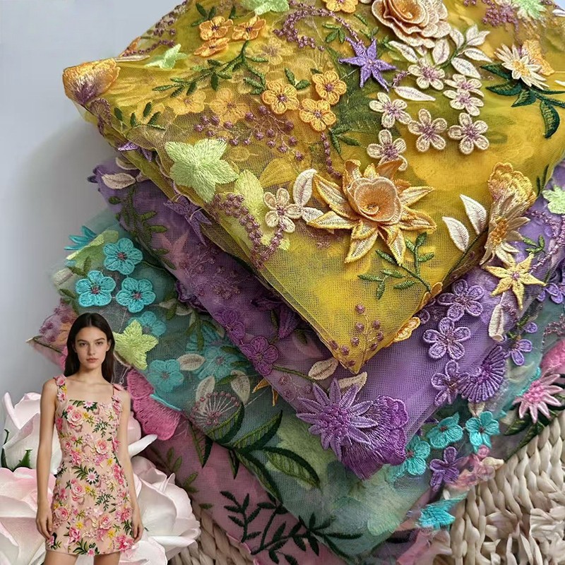 90x130cm 3D Floral Embroidered - Sewing In Textile recension och pris