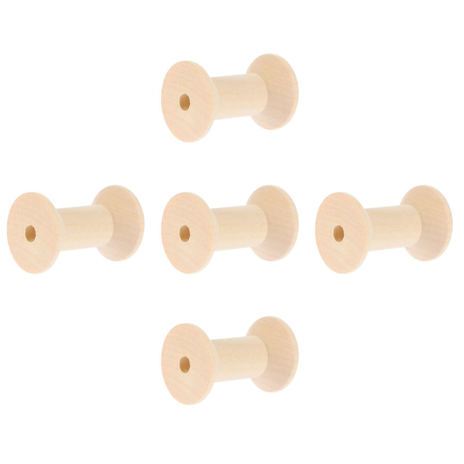 5Pcs Natural Wooden Spools Woo - Sewing Knit recension och pris