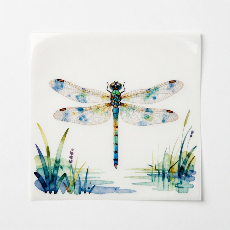 Watercolor Dragonfly Heat Tran - Iron On Patch recension och pris